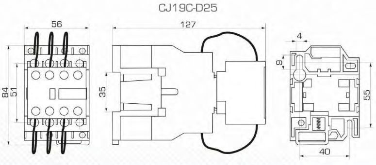 Пускатель электромагнитный CJ19C-D2511  фото