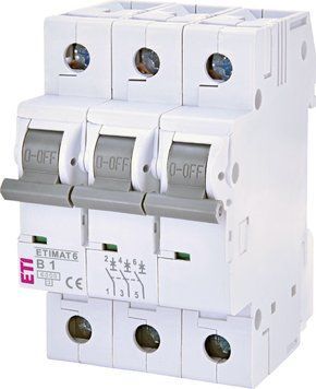 Автоматический выключатель ETIMAT 6 3P B 1А (6 kA)  фото