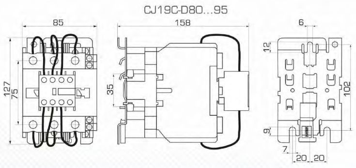 Пускатель электромагнитный CJ19C-D8021  фото