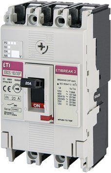 Автоматический выключатель EB2S 160/3SF 20A (25kA, фикс./фикс.) 3P  фото
