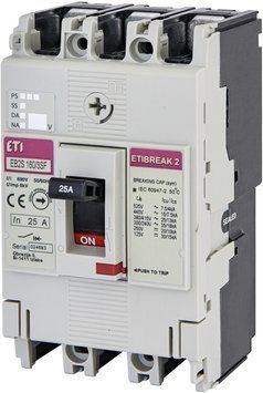 Автоматический выключатель EB2S 160/3SF 25A (25kA, фикс./фикс.) 3P  фото