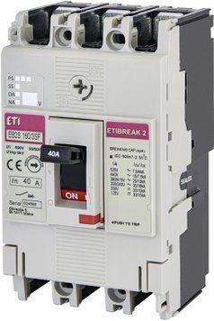 Автоматический выключатель EB2S 160/3SF 40A (25kA, фикс./фикс.) 3P  фото