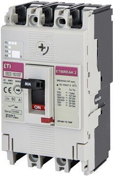 Автоматический выключатель EB2S 160/3SF 80A (25kA, фикс./фикс.) 3P  фото
