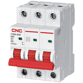 Модульный автоматический выключатель YCB9-80M, 3Р, B, 13А, 6кА  фото