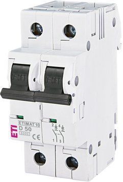 Автоматический выключатель ETIMAT 10 2P D 50А (6 kA)  фото