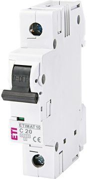Автоматический выключатель ETIMAT 10 1p C 20А (10 kA)  фото