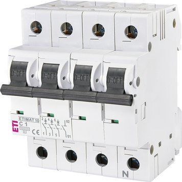 Автоматический выключатель ETIMAT 10 3P+N C 1А (10 kA)  фото