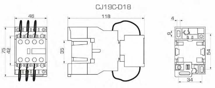 Пускатель электромагнитный CJ19C-D1811  фото